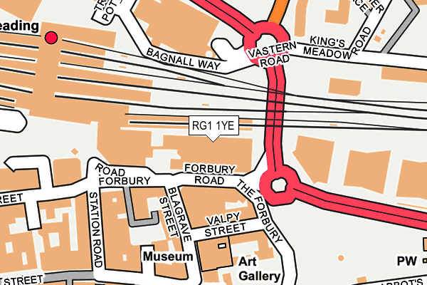 RG1 1YE map - OS OpenMap – Local (Ordnance Survey)