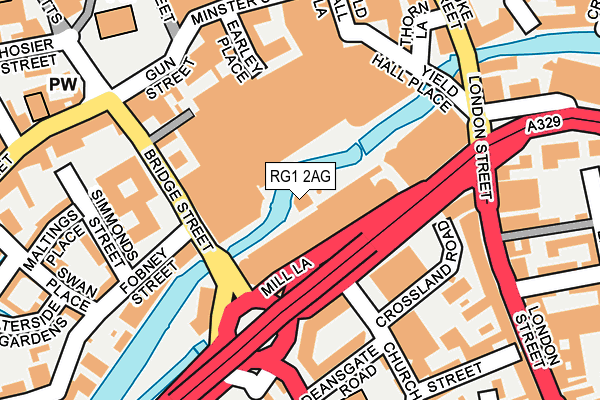 RG1 2AG map - OS OpenMap – Local (Ordnance Survey)