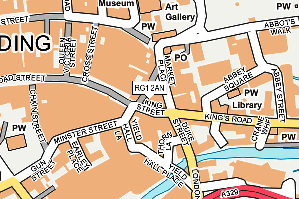 RG1 2AN map - OS OpenMap – Local (Ordnance Survey)