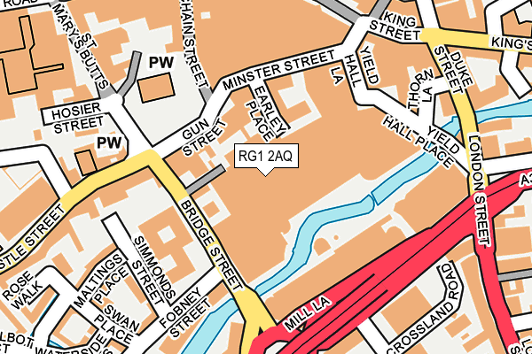 RG1 2AQ map - OS OpenMap – Local (Ordnance Survey)