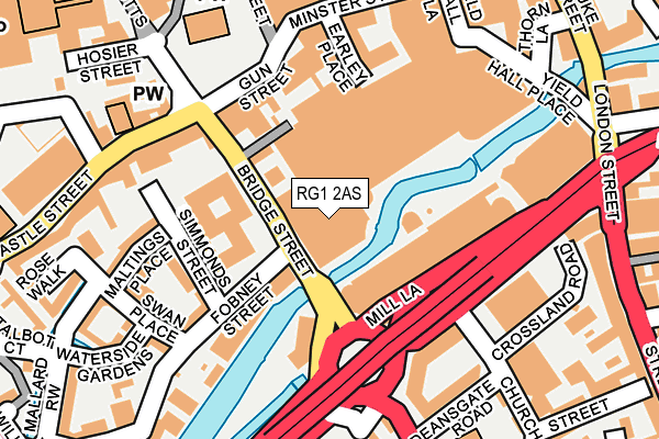 RG1 2AS map - OS OpenMap – Local (Ordnance Survey)