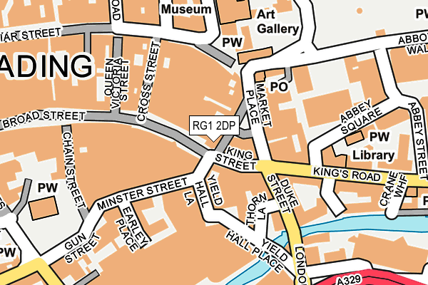 RG1 2DP map - OS OpenMap – Local (Ordnance Survey)