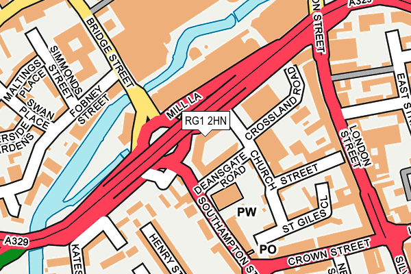 RG1 2HN map - OS OpenMap – Local (Ordnance Survey)