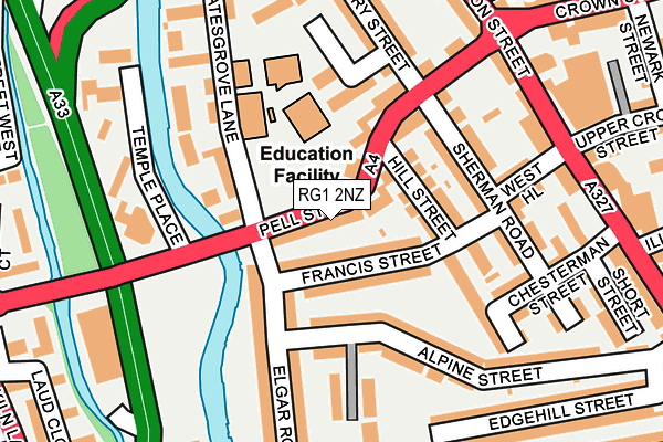 RG1 2NZ map - OS OpenMap – Local (Ordnance Survey)