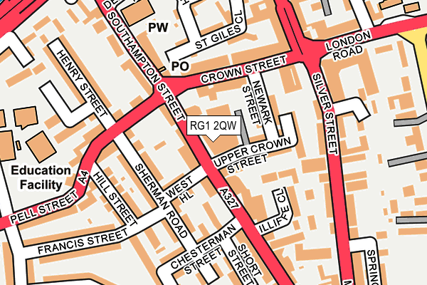 RG1 2QW map - OS OpenMap – Local (Ordnance Survey)