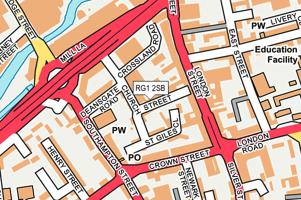 RG1 2SB map - OS OpenMap – Local (Ordnance Survey)