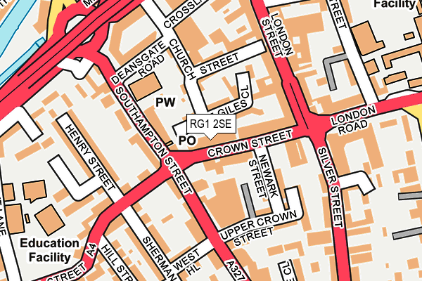 RG1 2SE map - OS OpenMap – Local (Ordnance Survey)