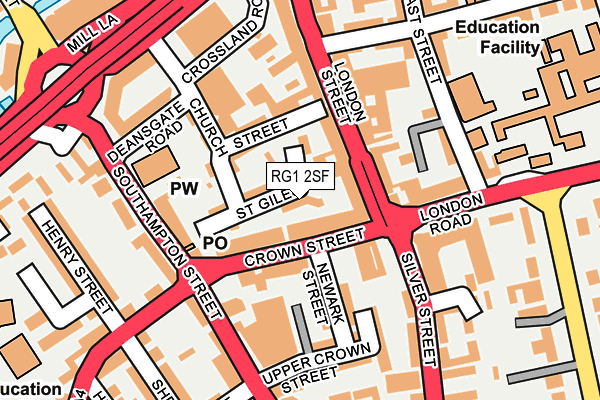RG1 2SF map - OS OpenMap – Local (Ordnance Survey)