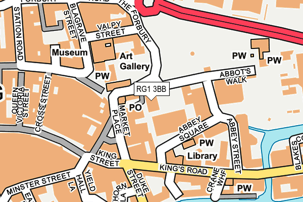 RG1 3BB map - OS OpenMap – Local (Ordnance Survey)