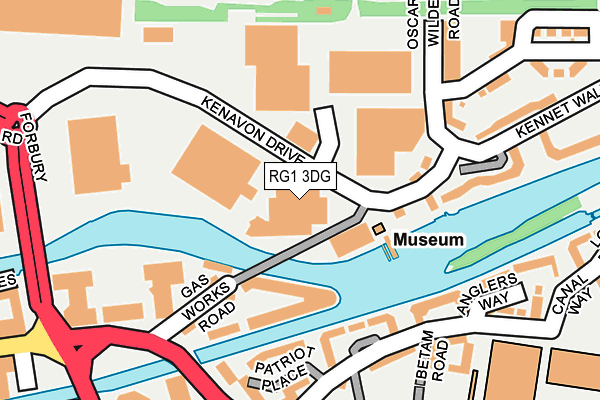 RG1 3DG map - OS OpenMap – Local (Ordnance Survey)