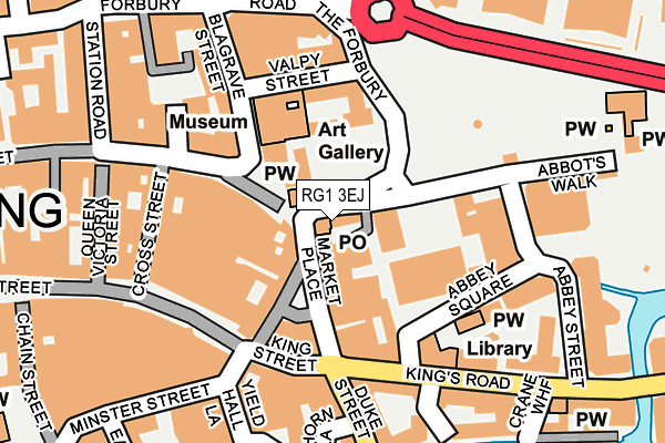 RG1 3EJ map - OS OpenMap – Local (Ordnance Survey)