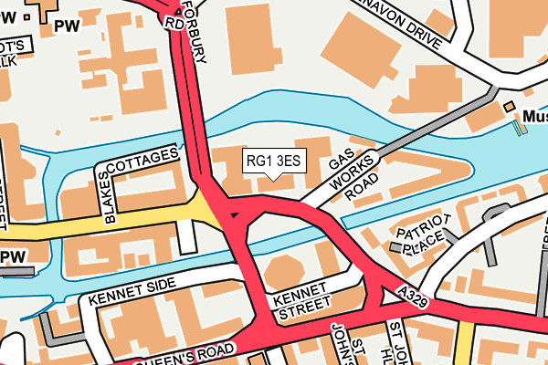 RG1 3ES map - OS OpenMap – Local (Ordnance Survey)