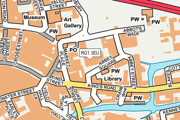 RG1 3EU map - OS OpenMap – Local (Ordnance Survey)