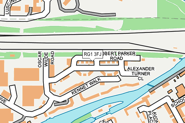 RG1 3FJ map - OS OpenMap – Local (Ordnance Survey)