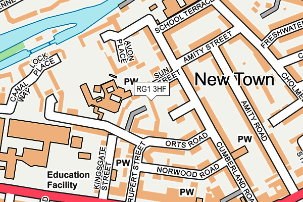 RG1 3HF map - OS OpenMap – Local (Ordnance Survey)