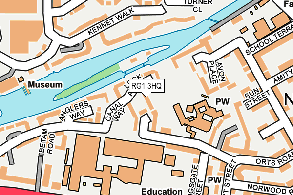 RG1 3HQ map - OS OpenMap – Local (Ordnance Survey)