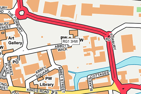RG1 3HW map - OS OpenMap – Local (Ordnance Survey)