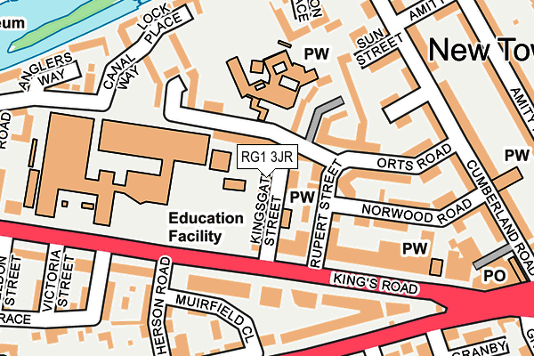 RG1 3JR map - OS OpenMap – Local (Ordnance Survey)