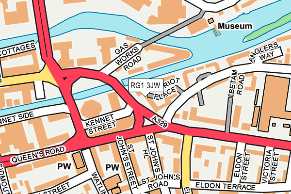 RG1 3JW map - OS OpenMap – Local (Ordnance Survey)