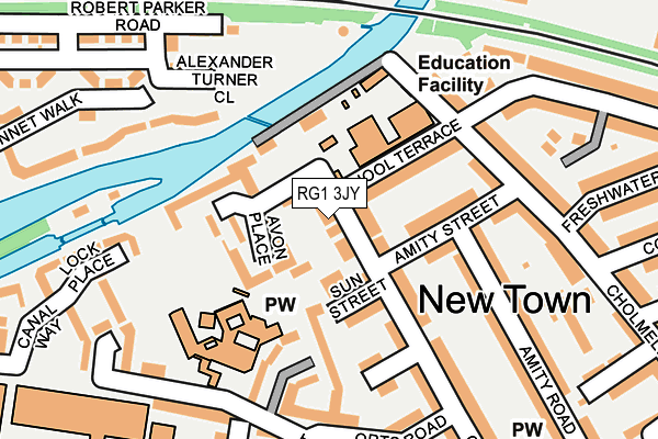 RG1 3JY map - OS OpenMap – Local (Ordnance Survey)