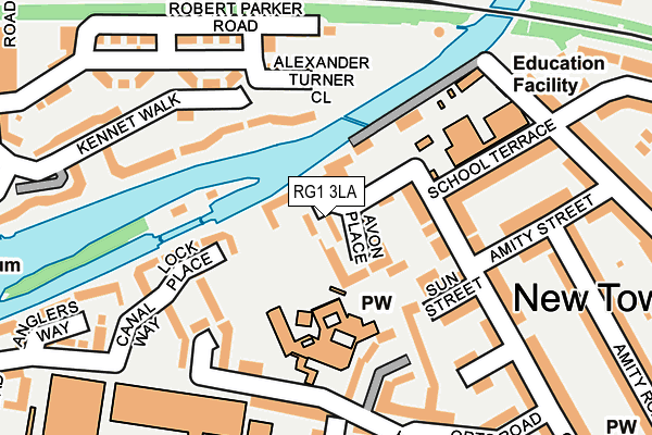 RG1 3LA map - OS OpenMap – Local (Ordnance Survey)