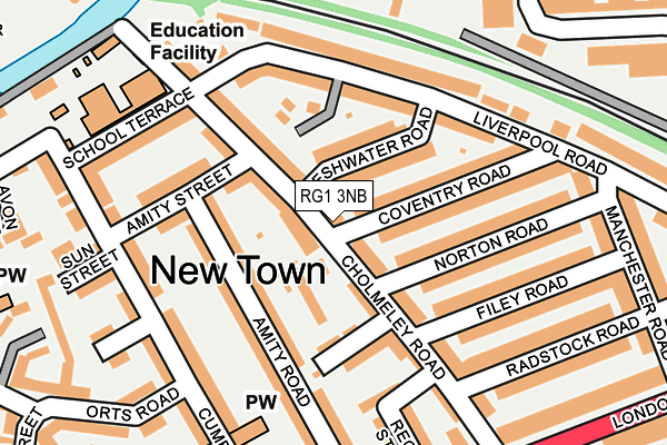 RG1 3NB map - OS OpenMap – Local (Ordnance Survey)