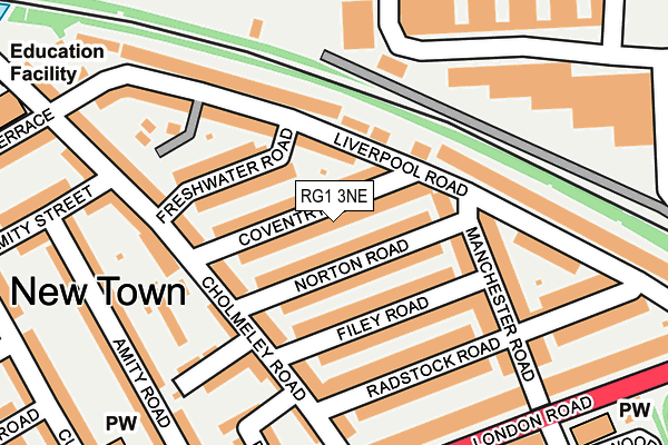 RG1 3NE map - OS OpenMap – Local (Ordnance Survey)