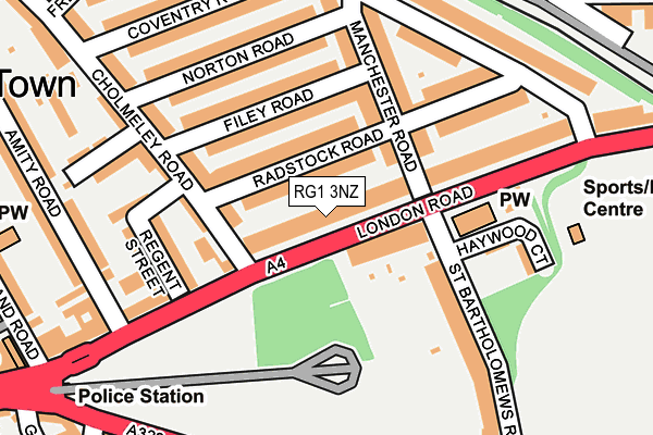 RG1 3NZ map - OS OpenMap – Local (Ordnance Survey)