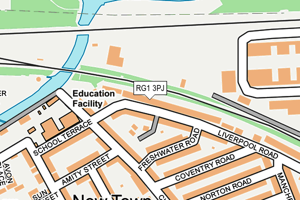RG1 3PJ map - OS OpenMap – Local (Ordnance Survey)