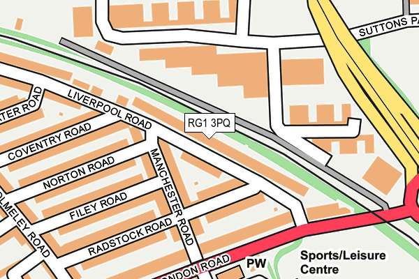 RG1 3PQ map - OS OpenMap – Local (Ordnance Survey)