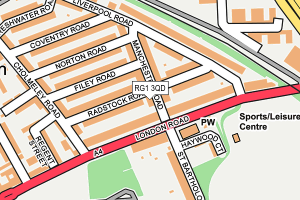 RG1 3QD map - OS OpenMap – Local (Ordnance Survey)