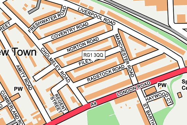 RG1 3QQ map - OS OpenMap – Local (Ordnance Survey)
