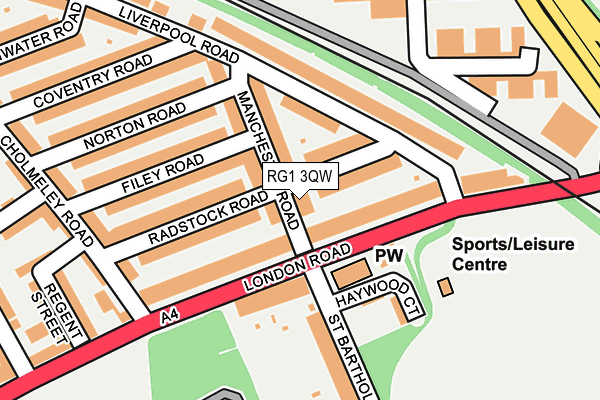 RG1 3QW map - OS OpenMap – Local (Ordnance Survey)