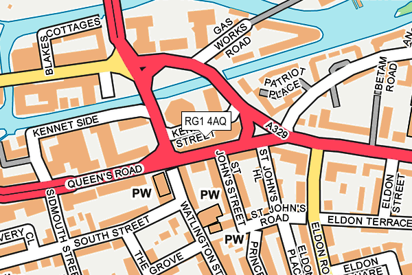 RG1 4AQ map - OS OpenMap – Local (Ordnance Survey)
