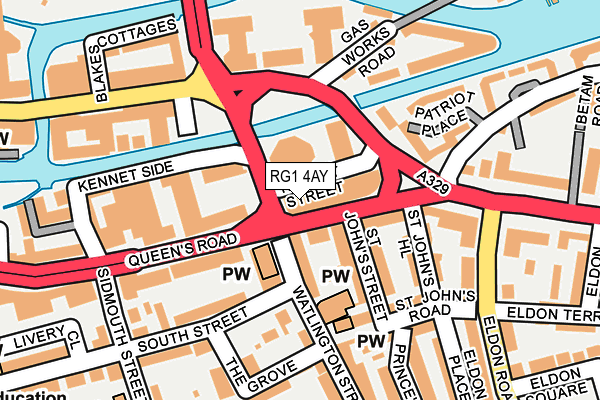 RG1 4AY map - OS OpenMap – Local (Ordnance Survey)