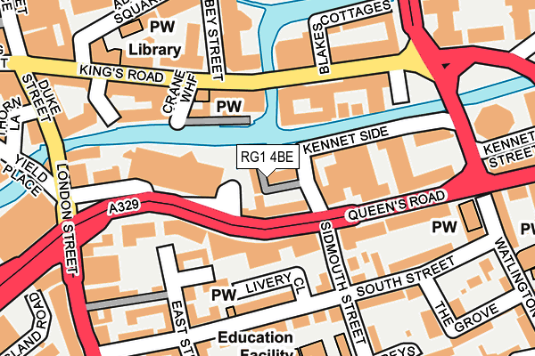 RG1 4BE map - OS OpenMap – Local (Ordnance Survey)