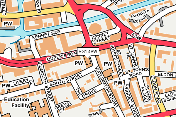 RG1 4BW map - OS OpenMap – Local (Ordnance Survey)