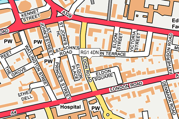 RG1 4DN map - OS OpenMap – Local (Ordnance Survey)