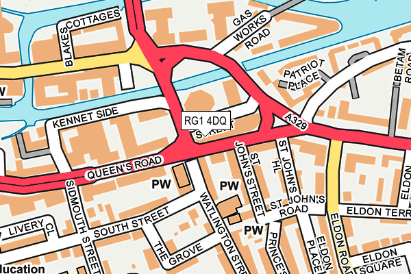 RG1 4DQ map - OS OpenMap – Local (Ordnance Survey)