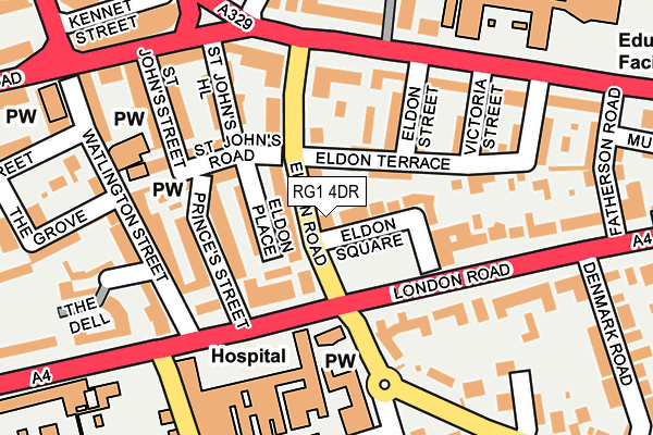 RG1 4DR map - OS OpenMap – Local (Ordnance Survey)