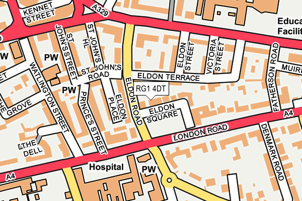 RG1 4DT map - OS OpenMap – Local (Ordnance Survey)