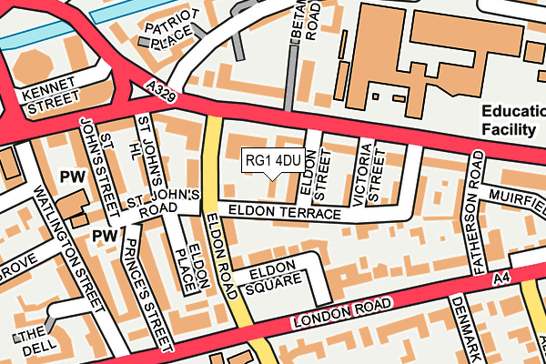 RG1 4DU map - OS OpenMap – Local (Ordnance Survey)
