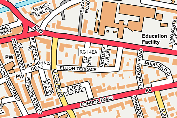 RG1 4EA map - OS OpenMap – Local (Ordnance Survey)