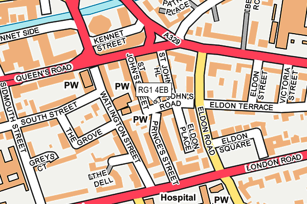 RG1 4EB map - OS OpenMap – Local (Ordnance Survey)