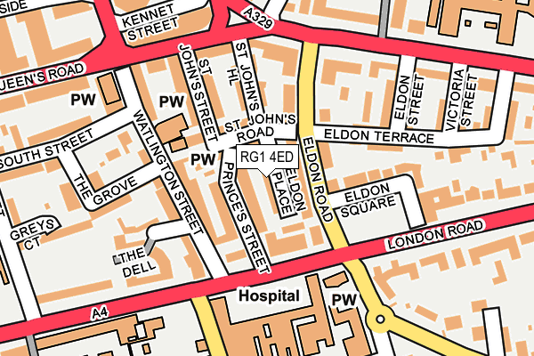 RG1 4ED map - OS OpenMap – Local (Ordnance Survey)