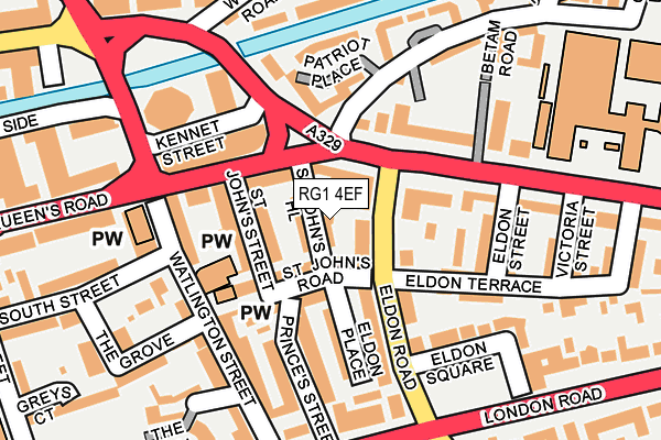 RG1 4EF map - OS OpenMap – Local (Ordnance Survey)