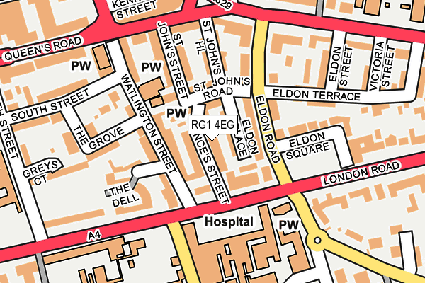 RG1 4EG map - OS OpenMap – Local (Ordnance Survey)