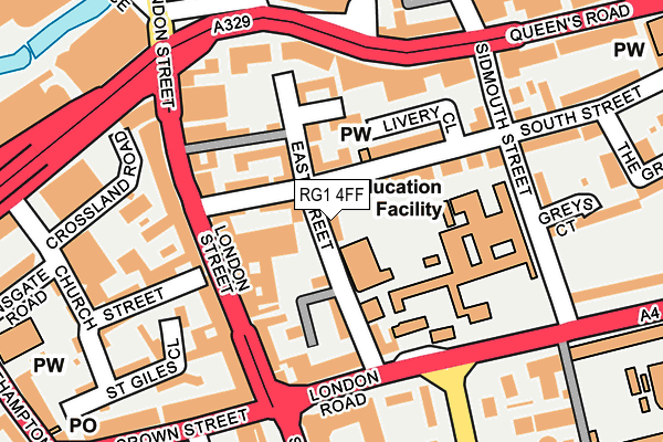 RG1 4FF map - OS OpenMap – Local (Ordnance Survey)