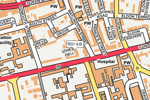 RG1 4JS map - OS OpenMap – Local (Ordnance Survey)