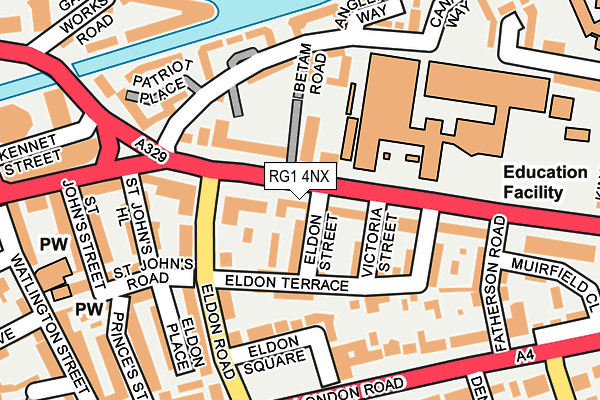 RG1 4NX map - OS OpenMap – Local (Ordnance Survey)